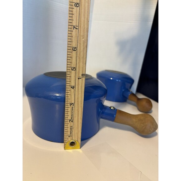 VTG Dansk Design IHQ France Cobalt Blue Enamel Sauce/ Melting Pot Two piece set - Picture 10 of 10